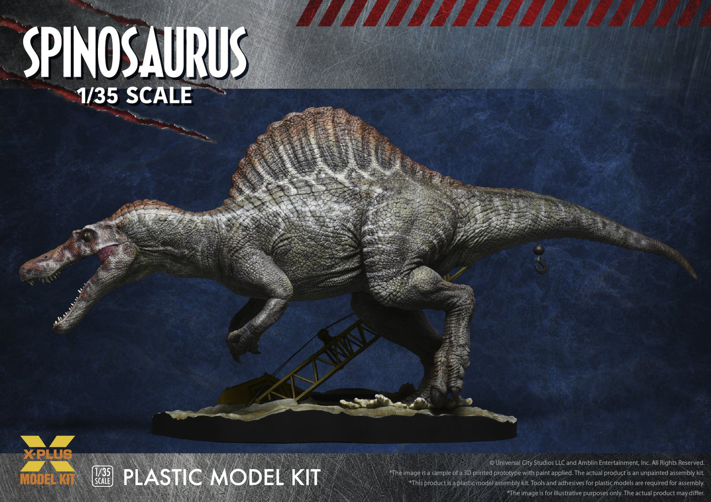 XPLUS KITS 0411 1/35 JURASSIC PARK III SPINOSAURUS PLASTIC MODEL KIT