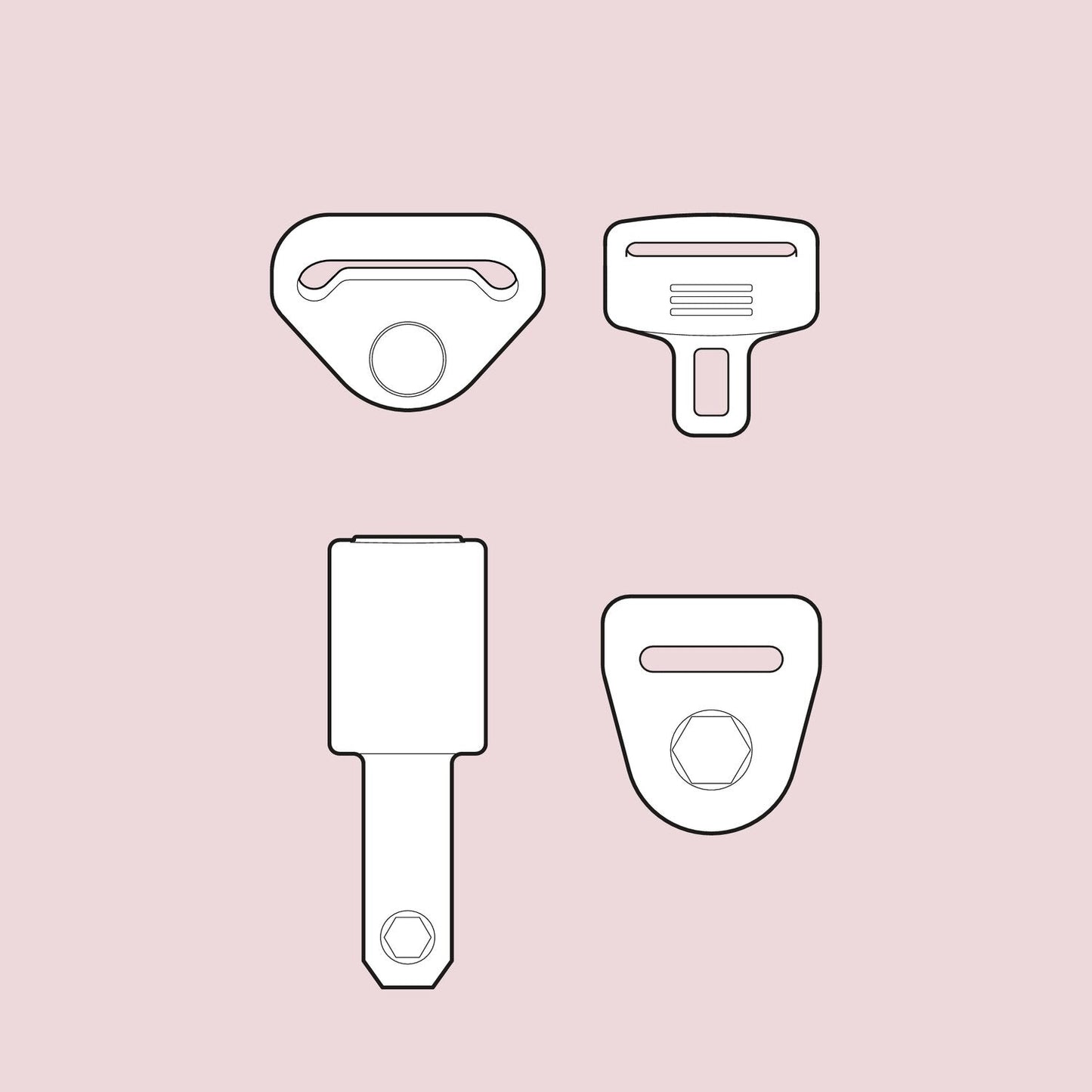 Scale Cars Online R021 1/24 Road Seatbelt Buckles