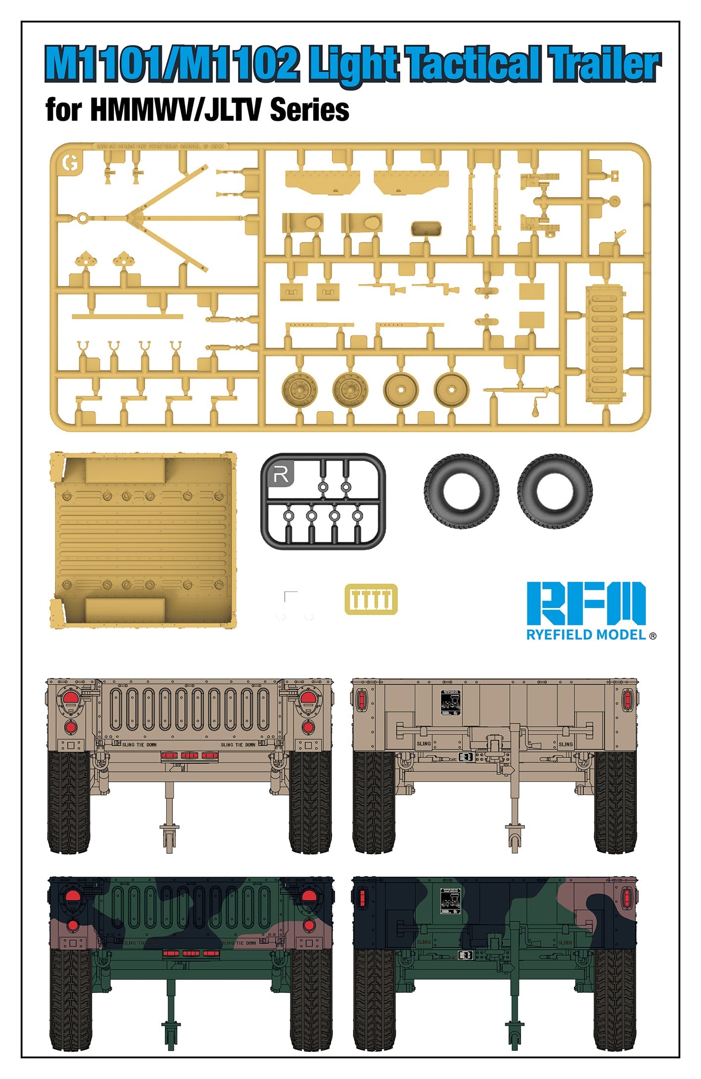 RFM 5117 1/35 M1101/M1102 Light Tactical Trailer for HMMWV/JLTV