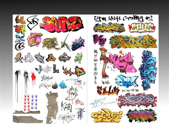 Uschi Van Der Rosten UV1014-1 Graffiti, Concrete, Splatter Decals