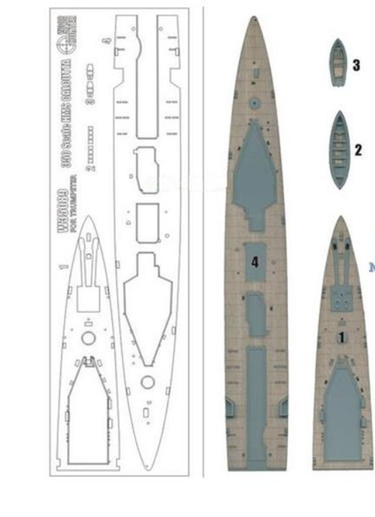 FlyHawk W35089 1/350 HMS CALCUTTA£¨FOR TRUMPETER 05362£©Wooden Deck