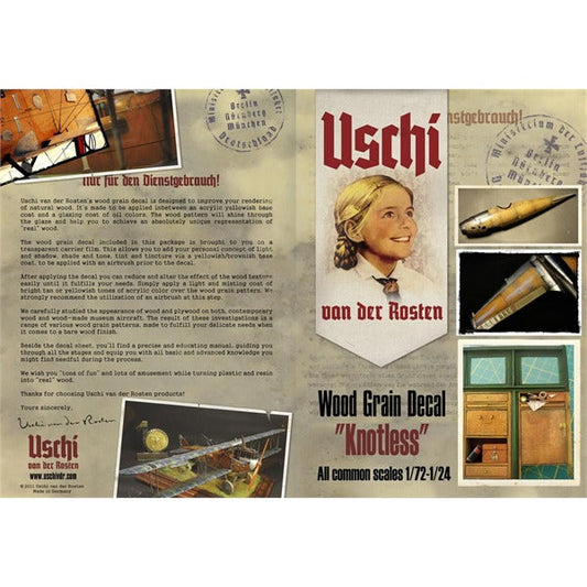 Uschi Van Der Rosten UV1004 Woodgrain Decal Knotless 1/72 - 1/24